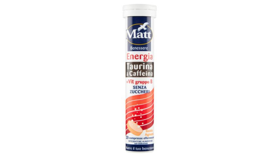 Matt Benessere Energia Taurina & Caffeina +Vit gruppo B 20 compresse effervescenti 80 g
