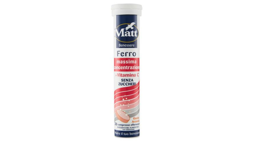Matt Benessere Ferro + Vitamina C 20 compresse effervescenti 80 g