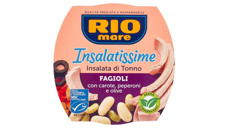 Rio mare Insalatissime Insalata di Tonno Fagioli con carote, peperoni e olive 160 g