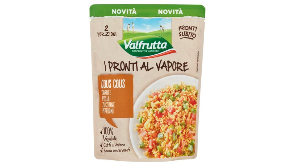 Valfrutta I Pronti Al Vapore Cous Cous, Carote, Piselli, Zucchine, Peperoni 220 G