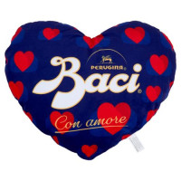 BACI PERUGINA Cuscino Cuore Peluche con Cioccolatini Fondenti ripieni al Gianduia San Valentino 75 g