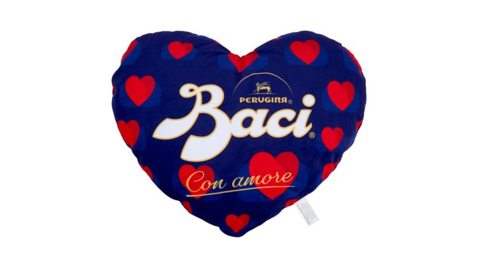 BACI PERUGINA Cuscino Cuore Peluche con Cioccolatini Fondenti ripieni al Gianduia San Valentino 75 g