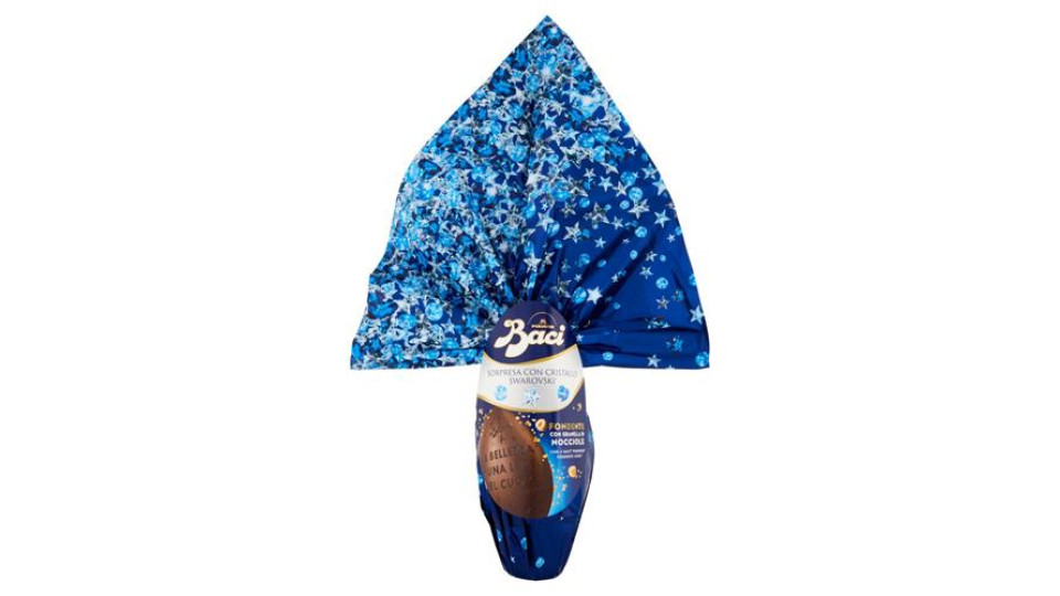 BACI PERUGINA Uovo di Pasqua Cioccolato Fondente Messaggi Incisi con Nocciole e 4 Cioccolatini 310g