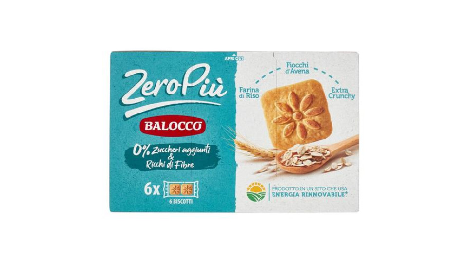 Balocco ZeroPiù Fiocchi d'Avena Farina di Riso 6 x 38,3 g