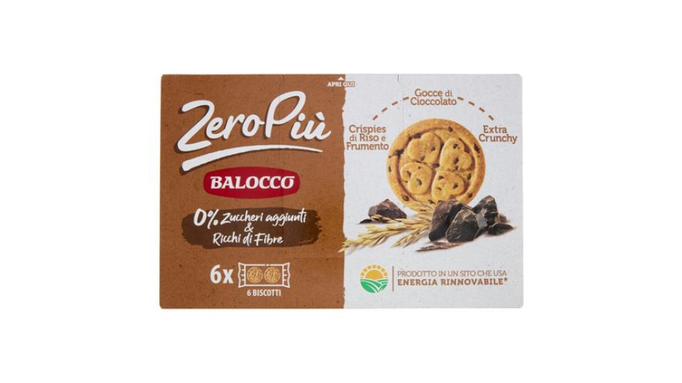 Biscotti frollini con gocce di cioccolato senza zuccheri aggiunti con edulcoranti