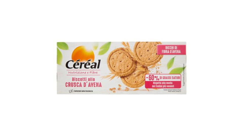 Céréal Nutrizione e Fibre Biscotti Frollini alla Crusca di Avena, Ricchi in fibre 144 g
