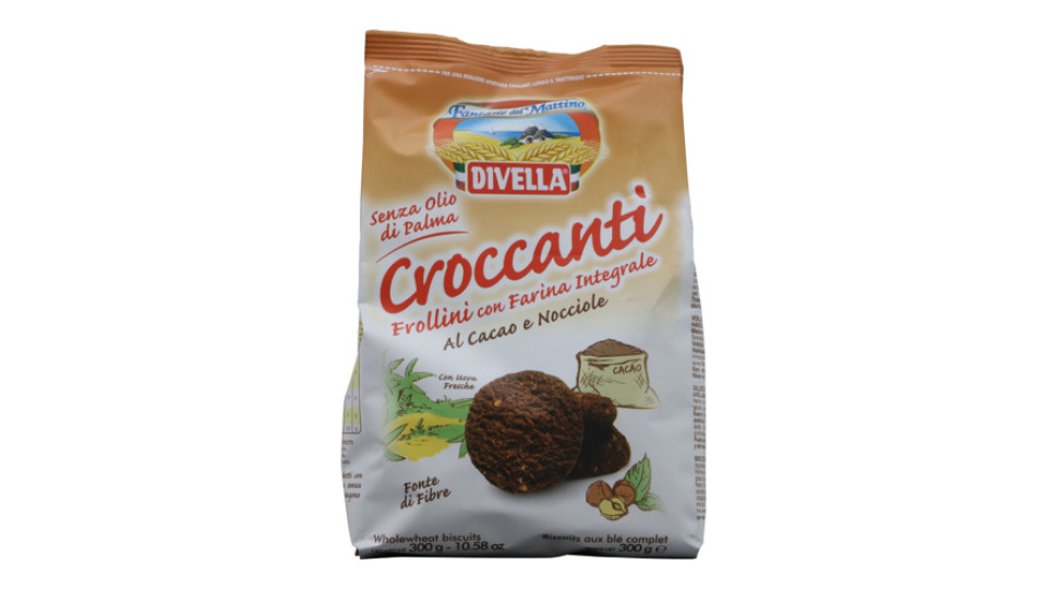 Divella Biscotti Croccanti Integrali Cacao E Nocciole Gr 300