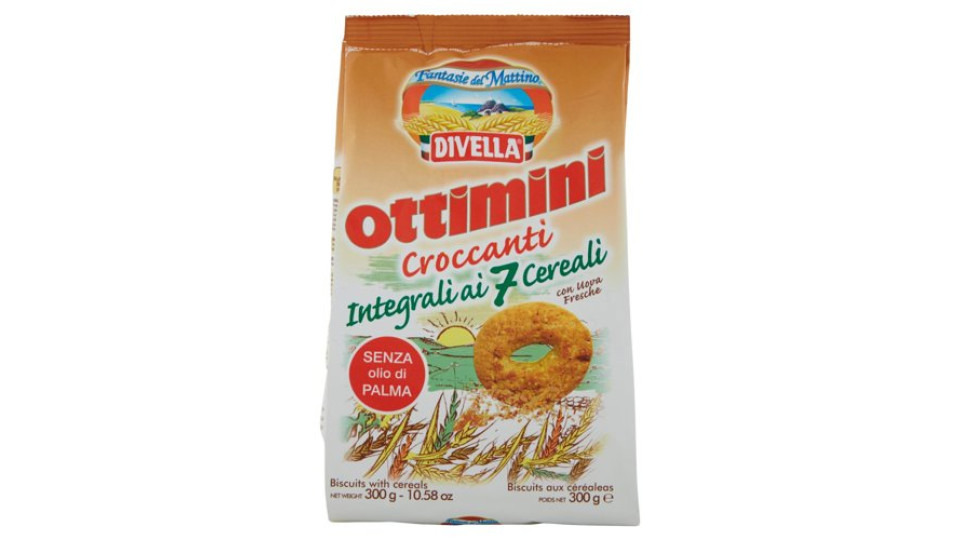 Divella Fantasie del Mattino Ottimini Croccanti Integrali ai 7 Cereali 300 g