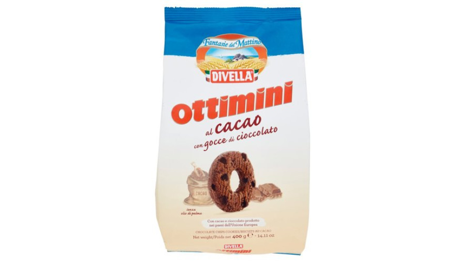 Divella Fantasie del Mattino Ottimini al cacao con gocce di cioccolato 400 g