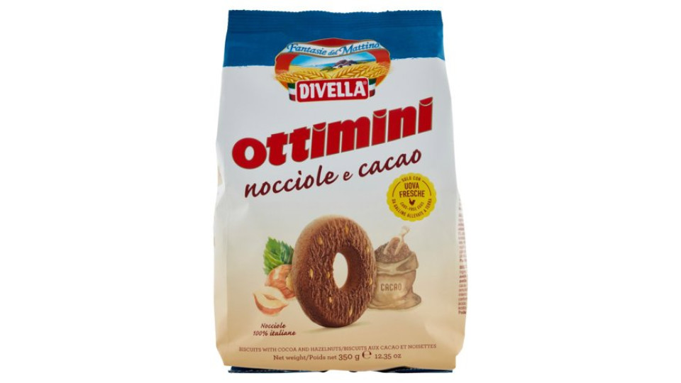 Divella Fantasie del Mattino Ottimini nocciole e cacao 350 g