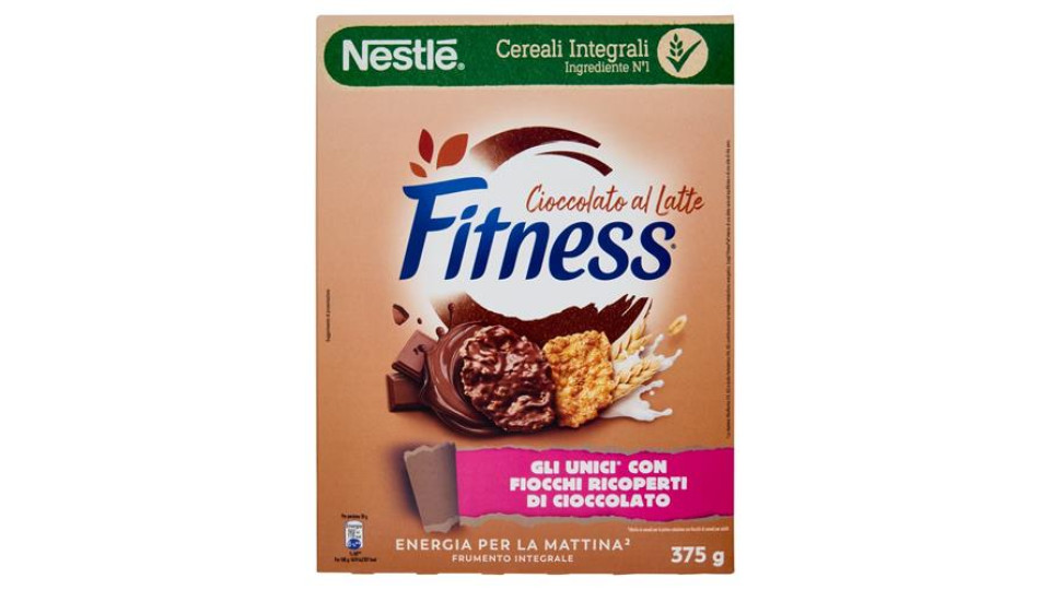 FITNESS Cioccolato al Latte Cereali con frumento e avena integrali e fiocchi al cioccolato 375 g