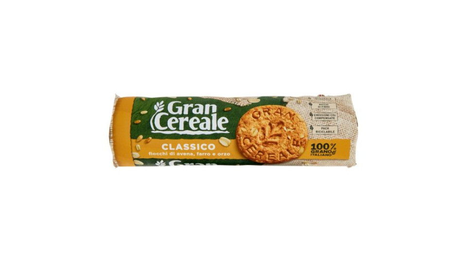 Gran Cereale Biscotti Gran Cereale Classico Fiocchi di Avena Farro Orzo Tubo 250 g