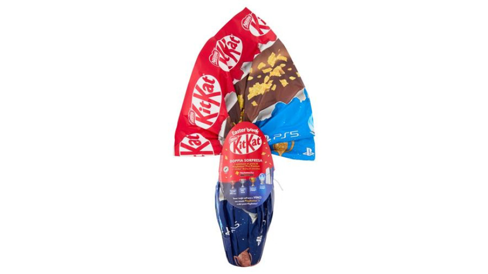 KITKAT Uovo di Pasqua Cioccolato al Latte con Wafer, Sorpresa e 1 KitKat Bunny 240g