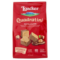 Loacker Quadratini Napolitaner Wafer con crema alle Nocciole 100% Italiane Wafers 125 g