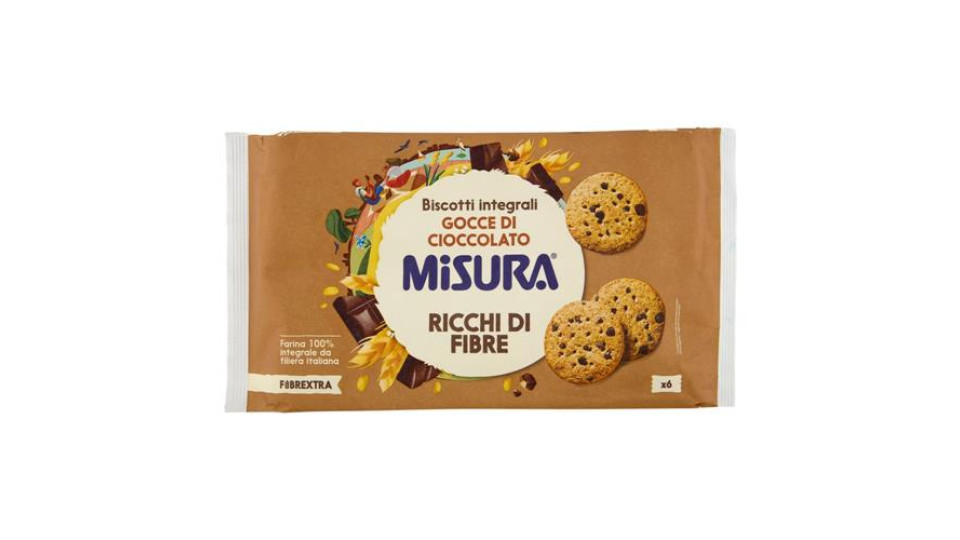 Misura Fibrextra Biscotti con Gocce di Cioccolato Fondente 280 g