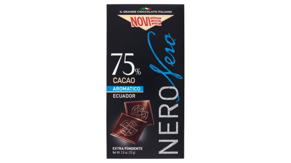 Novi NeroNero 75% Cacao Aromatico Ecuador Extra Fondente 75 g