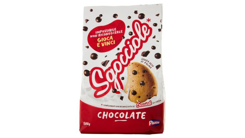 Pavesi Gocciole Chocolate Biscotti con Gocce di Cioccolato 500g