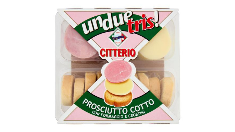Citterio UnDueTris! Prosciutto Cotto con Formaggio e Crostini 100 g