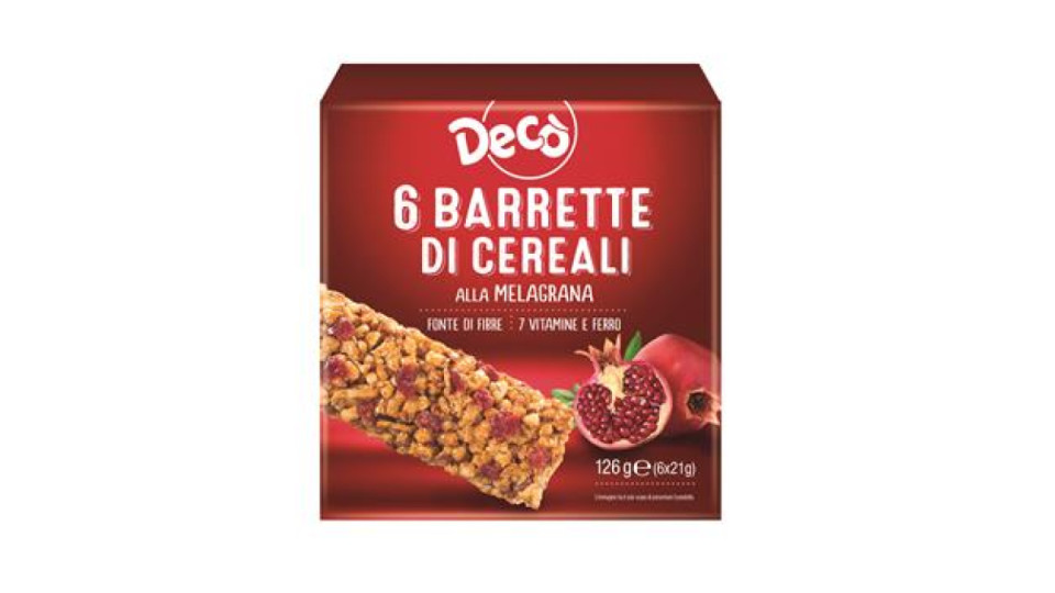 Decò barrette cereali e melagrana x6 126gr