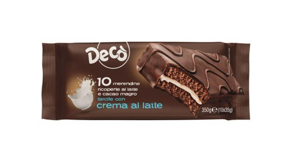 Decò merendine al latte ricoperte di cioccolato