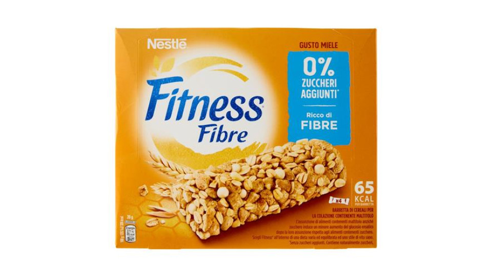 FITNESS Fiber Honey Barrette di Cereali al Miele 4 pezzi da 20 g