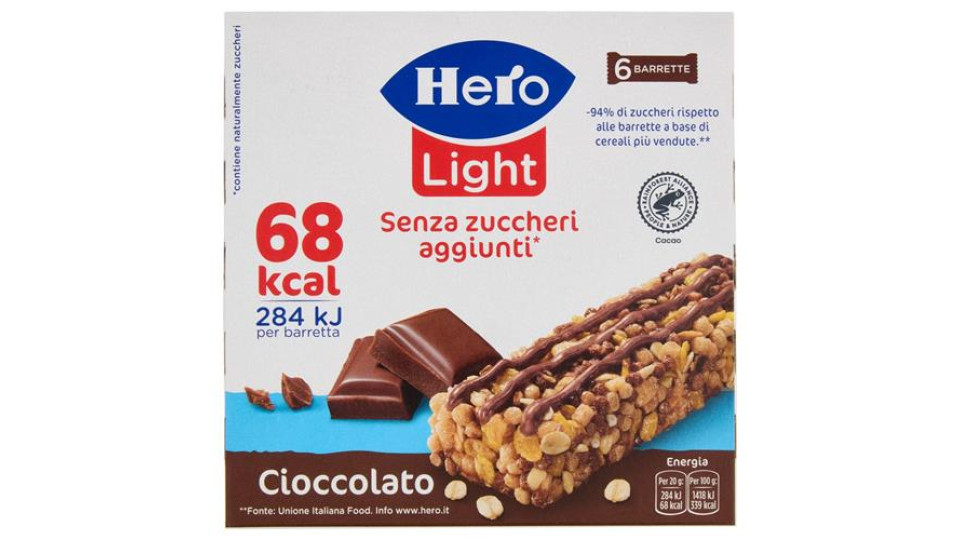 Hero Light Barrette Cioccolato 6 x 20 g