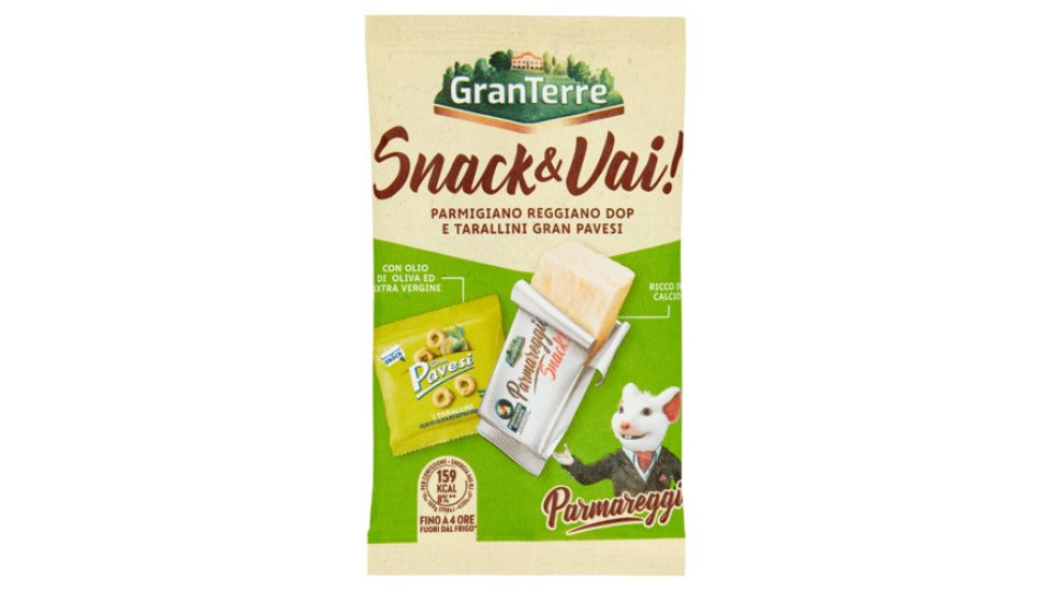 Parmareggio Snack & Vai! Parmigiano Reggiano DOP e Tarallini Gran Pavesi 37 g