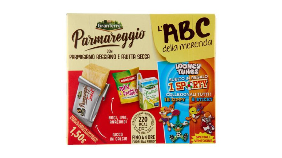 Parmareggio l'ABC della merenda con Parmigiano Reggiano e Frutta Secca