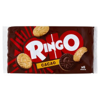 Ringo Cacao Biscotti Farciti con Crema Cacao Snack Merenda 6 porzioni, con più Crema, 330g