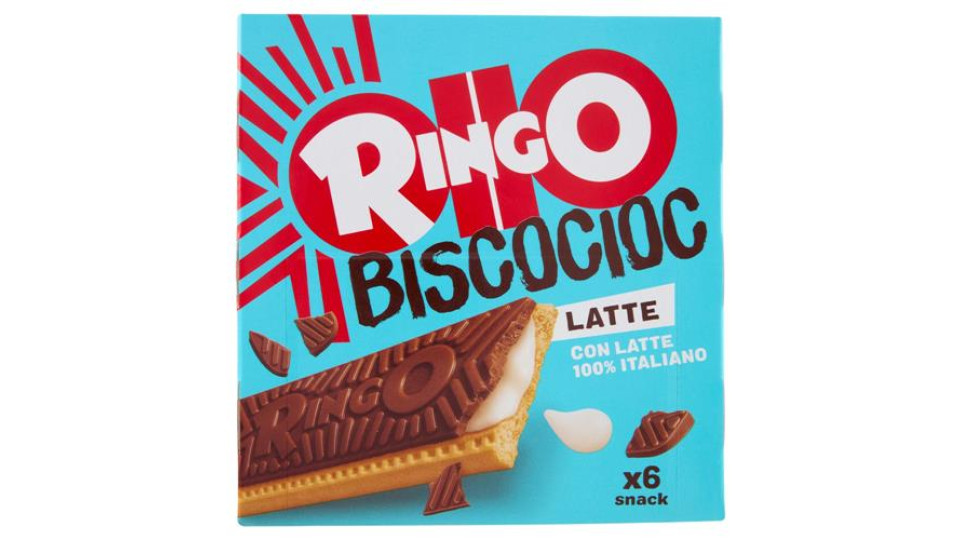 Ringo Snack Bisco Cioc Snack con Latte Italiano 6 porzioni 162g