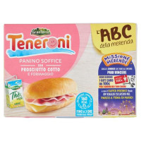 Teneroni l'ABC della merenda Panino Soffice con Prosciutto Cotto e Formaggio 170 g