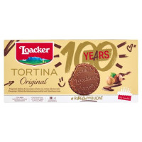 Tortina Loacker ricoperta di cioccolato al latte con crema di nocciole 3 x 21g
