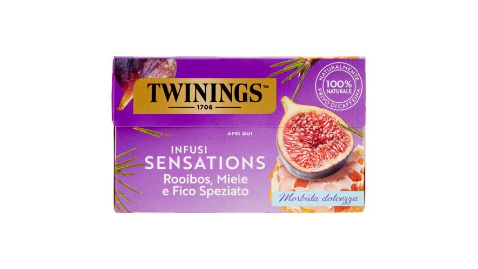 Twinings Infusi aromatizzati Sensations Rooibos, Miele e Fico Speziato 20 x 2 g