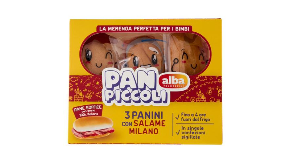 alba Tramezzini Pan Piccoli Panini con Salame Milano 3 x 50 g