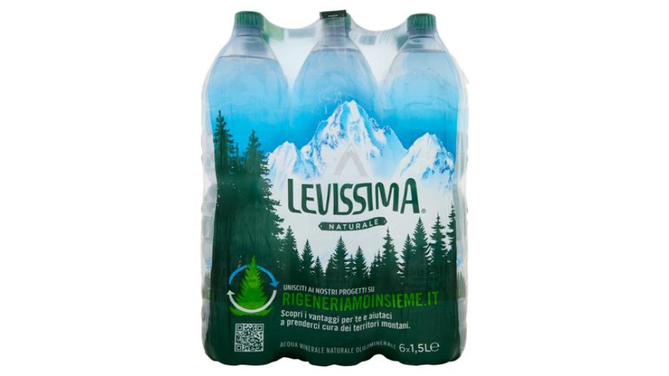 LEVISSIMA, Acqua Naturale R-PET 25% 6 x 1,5 L