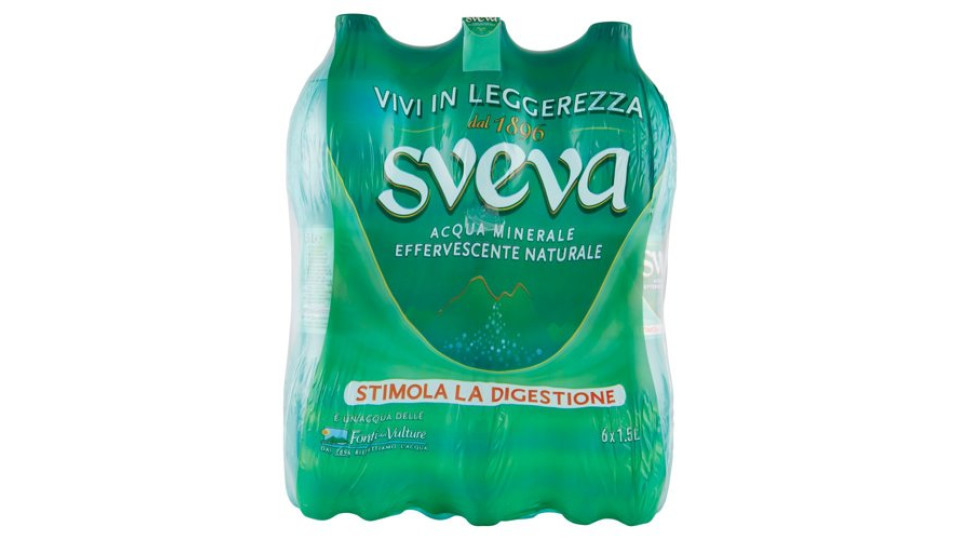 SVEVA, Acqua Minerale Effervescente Naturale 1,5L x 6 (PET)
