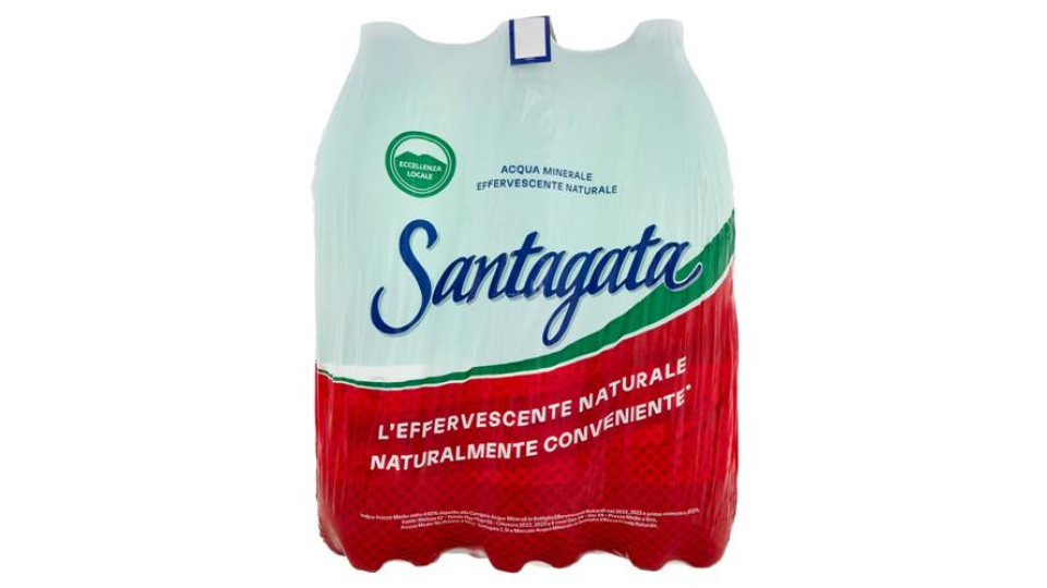 Santagata Acqua Minerale Naturale Effervescente Naturale 6 x 1,5 L