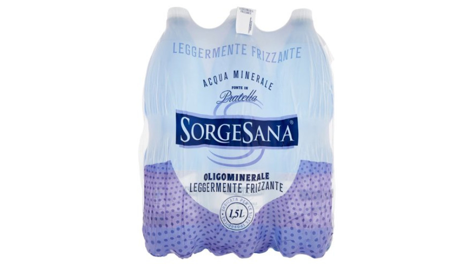 Sorgesana Acqua Minerale Oligominerale Leggermente Frizzante 6 x 1,5 L