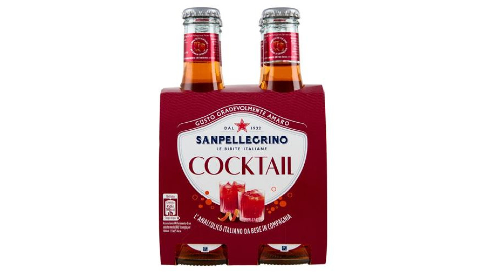 SANPELLEGRINO Bibite Gassate, COCKTAIL 20 cl x 4 (Vetro)