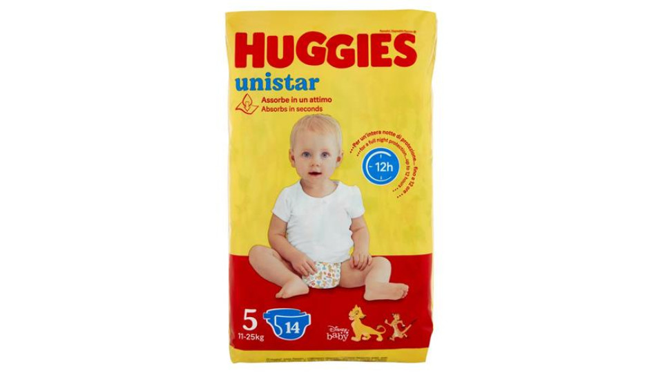 Huggies unistar Pannolini 5 11-25 Kg 14 pz