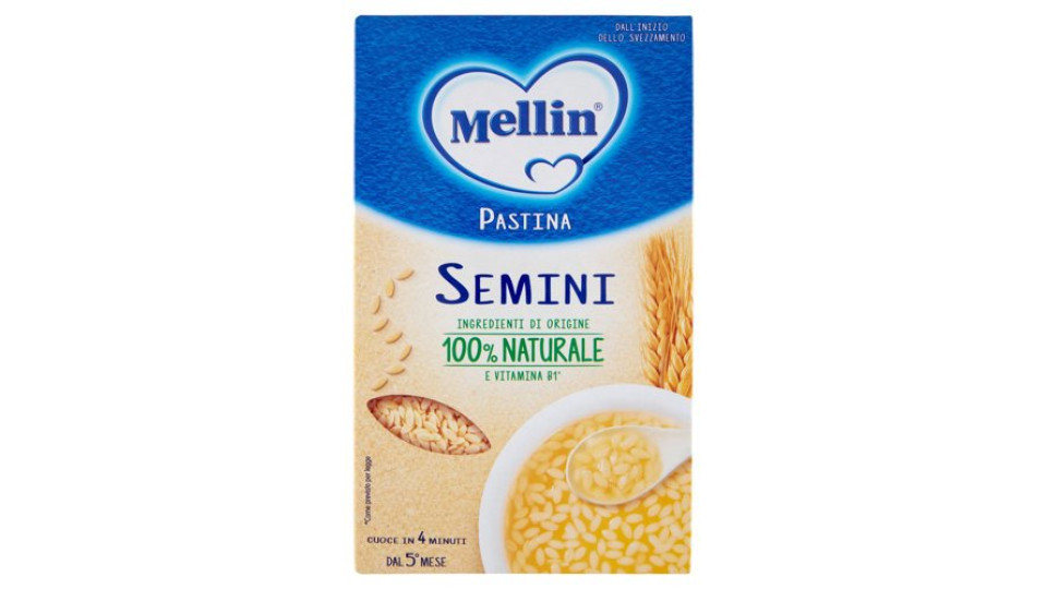 MELLIN Pastina 100% Naturale Semini con farina Grano Tenero 320 g