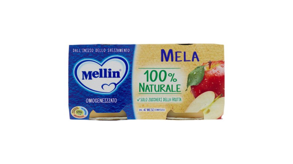 Mellin Mela 100% Naturale Omogeneizzato 2 X 100 G