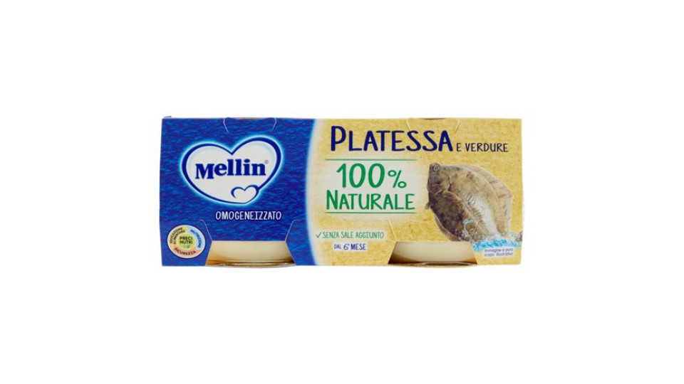 Mellin Omogeneizzato Filetto Di Platessa E Verdure 100% Naturale
