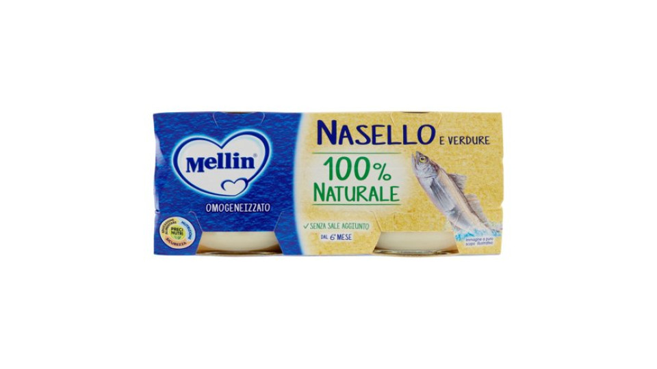 Mellin Omogeneizzato Nasello E Verdure 2X Gr 80