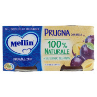 Mellin Prugna Con Mela 100% Naturale Omogeneizzato 2 X 100 G