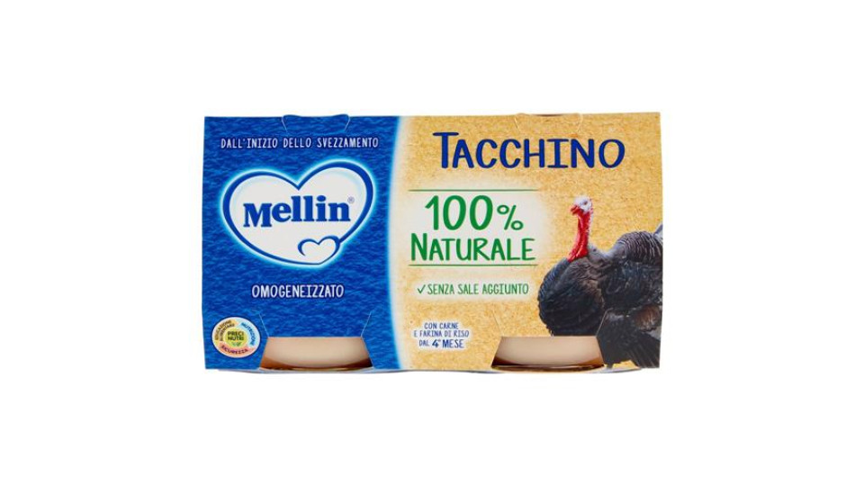 Mellin Tacchino 100% Naturale Omogeneizzato 2 x 120 g