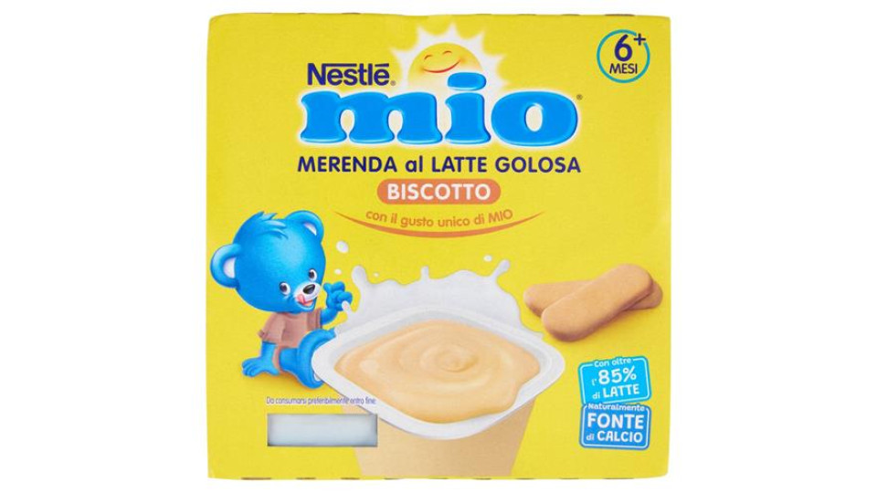 NESTLÉ MIO Merenda al Latte Biscotto 4 vasetti da 100 g