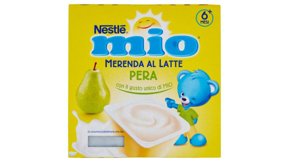 NESTLÉ MIO Merenda al Latte Pera da 6 mesi 4 vasetti da 100g