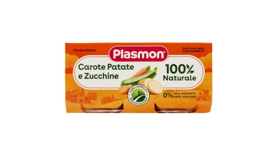Plasmon Omogeneizzato Carote Patate e Zucchine 2 x 80 g