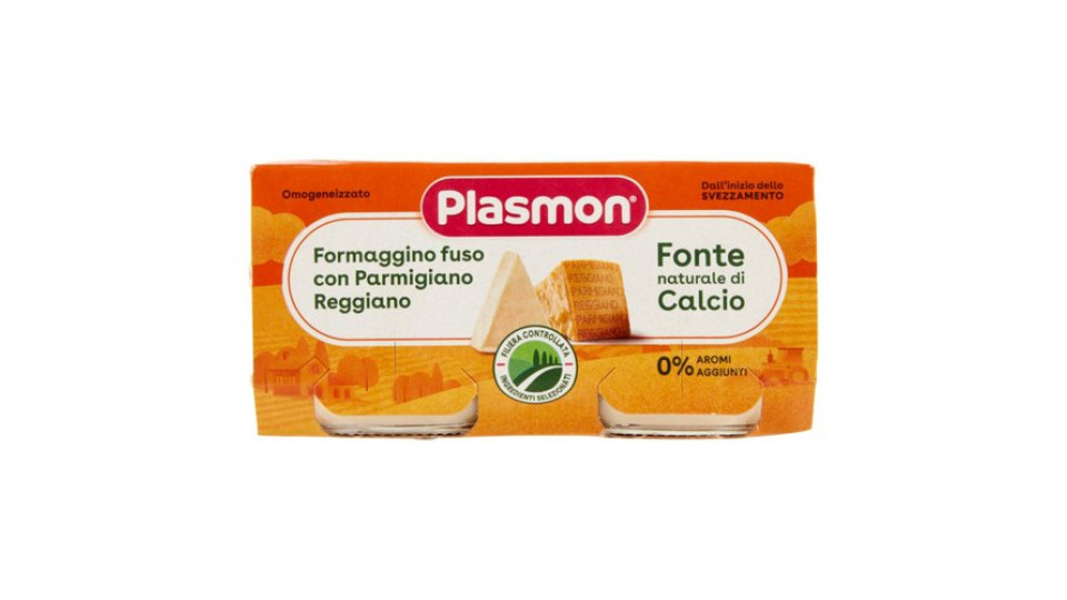 Plasmon Omogeneizzato Formaggino fuso con Parmigiano Reggiano 2 x 80 g